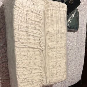 White Ruched Fabric with Embellishments